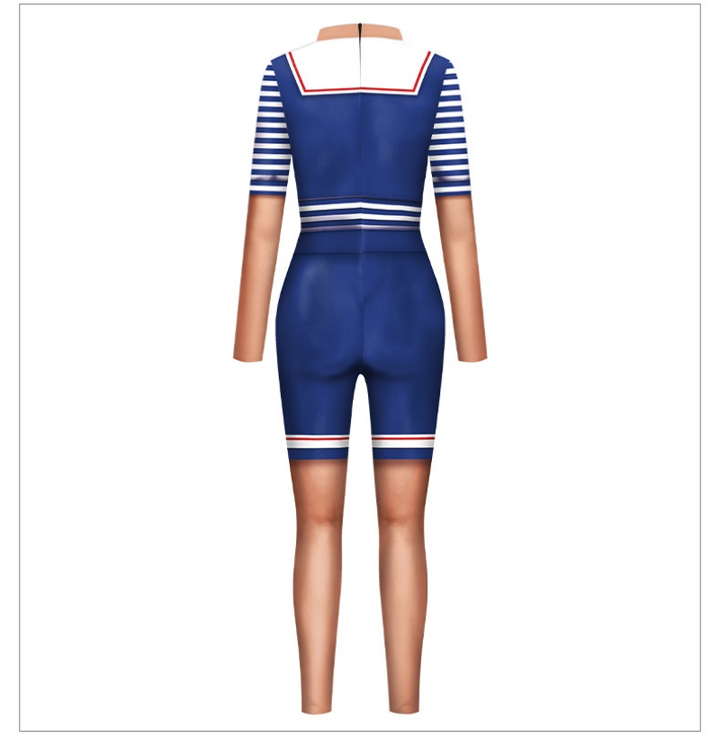 3D Printed Navy Style Cosplay Jumpsuit - Sailor Uniform Halloween Fancy Costume